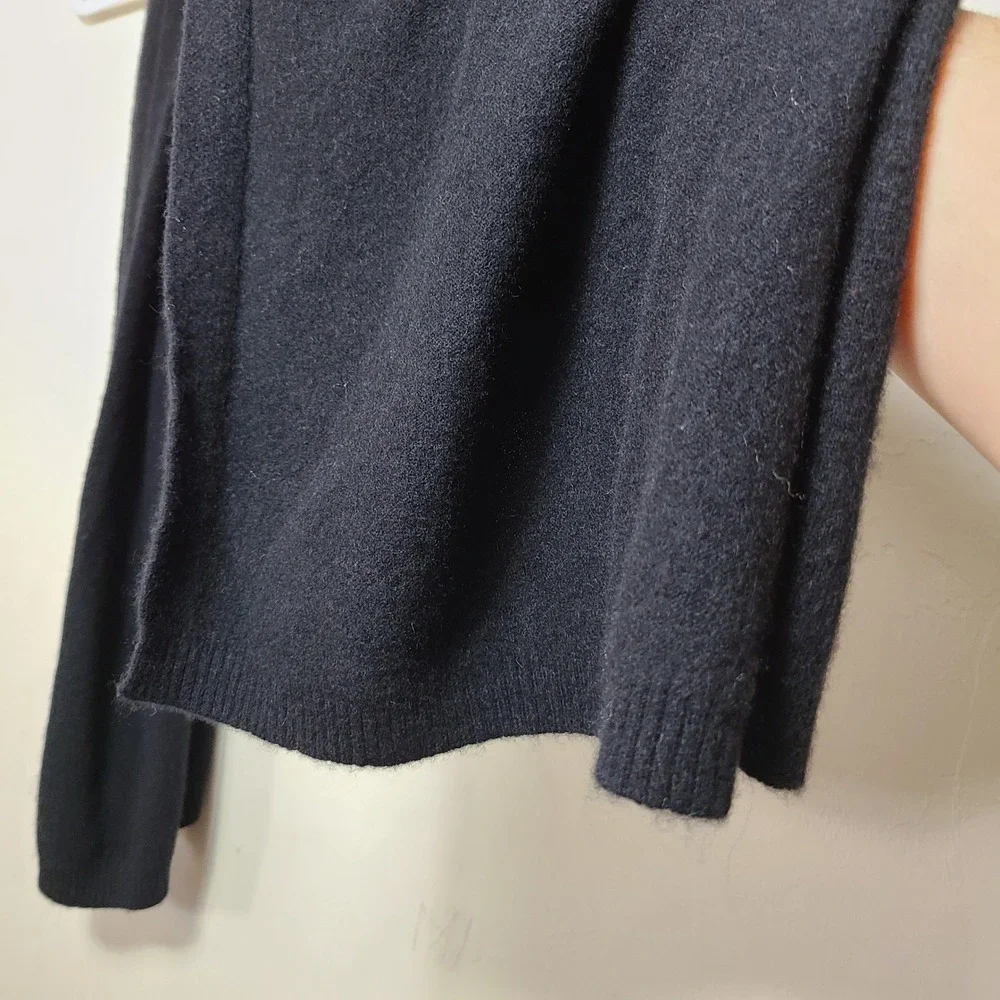 Theory Black 100% Cashmere Oversized Scarf Winter Minimalist Quiet Lux Old Money - Picture 6 of 13